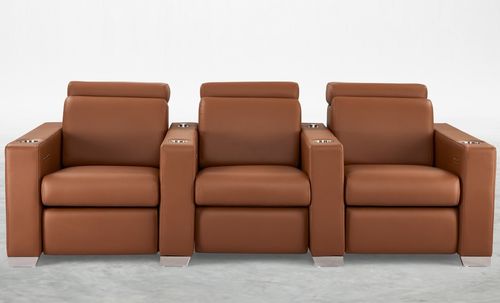Leder-Kinosessel - LUSSO - KARLSSON SEATING LTD. - für Privatgebrauch / braun / mit kühlendem Becherhalter