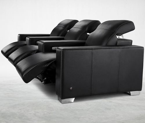 Leder-Kinosessel - SÉNÉGAL - KARLSSON SEATING LTD. - für Privatgebrauch / schwarz / mit Fußstütze