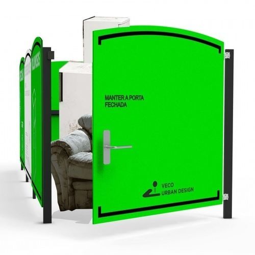 HDPE-Mülltonnenbox - RC ECO MO - Veco Urban Design - pulverbeschichteter Stahl