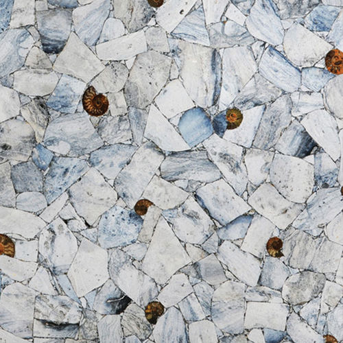 Quarzsteinplatte - AGATE BLUE MOSS - Fiorantina Stone - für Innenausbau / poliert / weiß