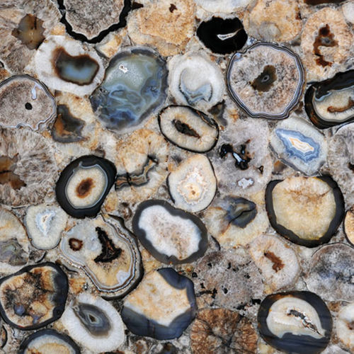 Quarzsteinplatte - Agate Chocolate - Fiorantina Stone - für Innenausbau / poliert / grau
