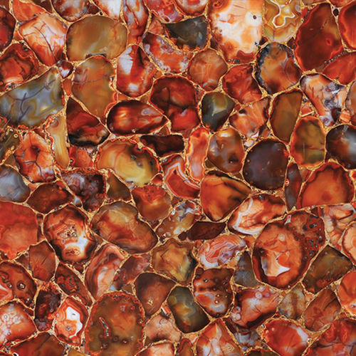 Quarzsteinplatte - AGATE RED CEZANNE - Fiorantina Stone - für Innenausbau / poliert / rot
