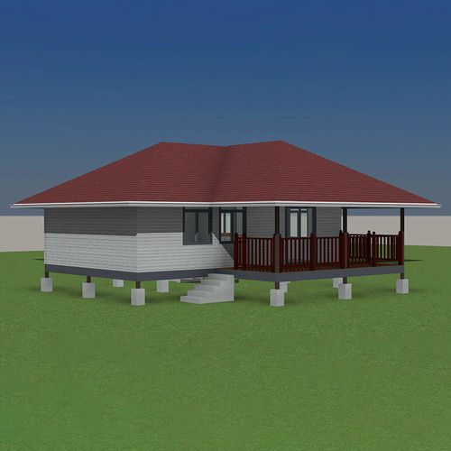 Bungalow-Stil-Haus - PT220330 - Zhejiang Putian Integrated Housing Co., Ltd. - umweltfreundlich / modern / mit Terrasse