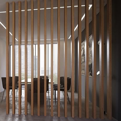 Lamellen-Sichtschutz - BATTENS 50 - ForMe - extrudiertes Aluminium / Holzoptik / 3D-Effekt