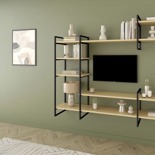 Wandmontiertes Regal - KITAIRGOLNOG11 - SEED - modern / Metall / Holz