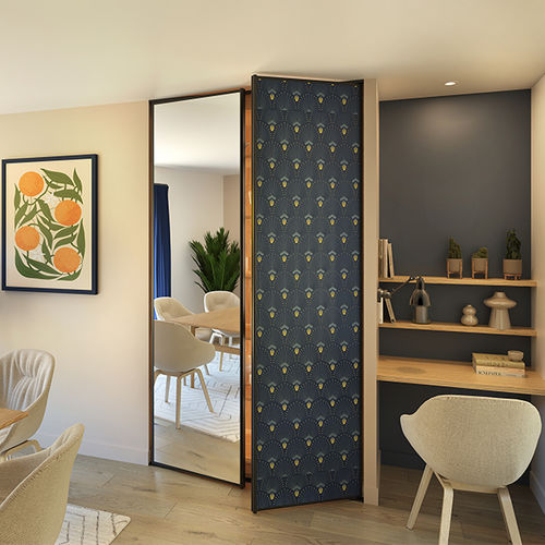 Tür für Einbauschrank / für Innenbereich - COZEE - SEED - anodisiertes Aluminium / drehend / modern