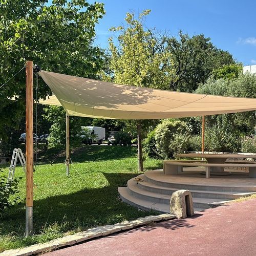 Pfeiler für Sonnensegel - Woodspars - Massivholz / rund