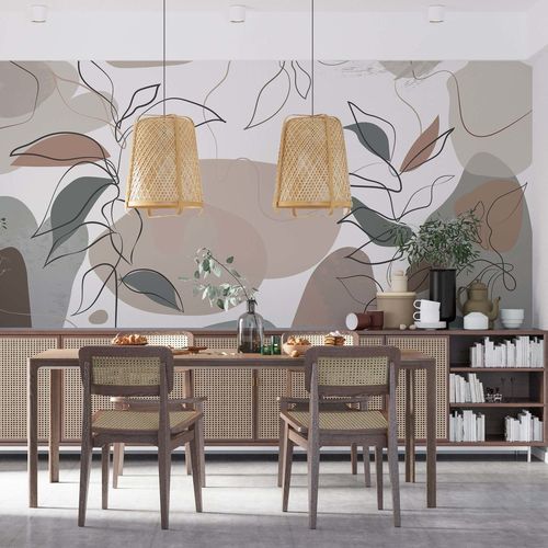 Moderne Tapete - ARTISTIQUE ESQUISSES NATURELLES - Kam et Leon - Vlies / Vinyl / Naturmotiv