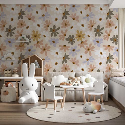 Vliestapete - DOUCEUR FLORALE - Kam et Leon - Vinyl / Blumenmotiv / Tapetenoptik