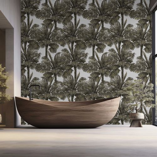 Tapete / biophiles Design - PALMERAIE OMBRE OLIVE - Kam et Leon - Vlies / Vinyl / Naturmotiv