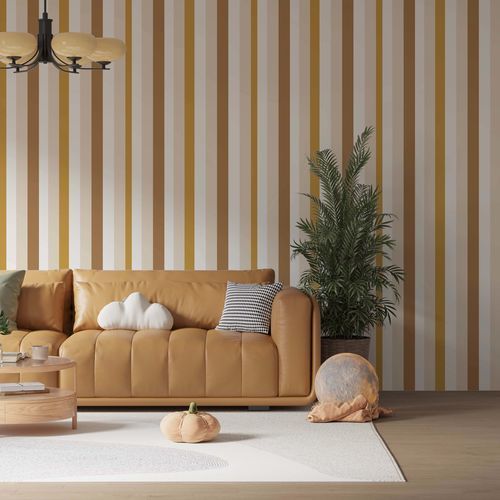 Moderne Tapete - RAYURES TOSCANE - Kam et Leon - Vlies / Vinyl / Streifenmuster