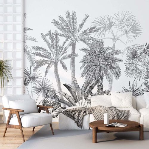 Tapete / minimalistisches Design - FOR&Ecirc;T TROPICALE - Kam et Leon - Vlies / Vinyl / Tiermotiv