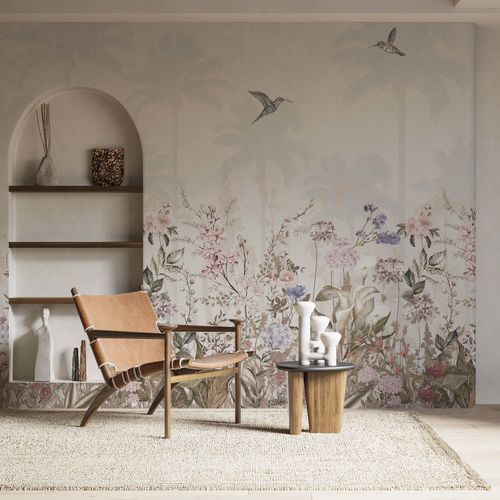 Moderne Tapete - JARDIN PO&Eacute;TIQUE - Kam et Leon - Vlies / Vinyl / Blumenmotiv
