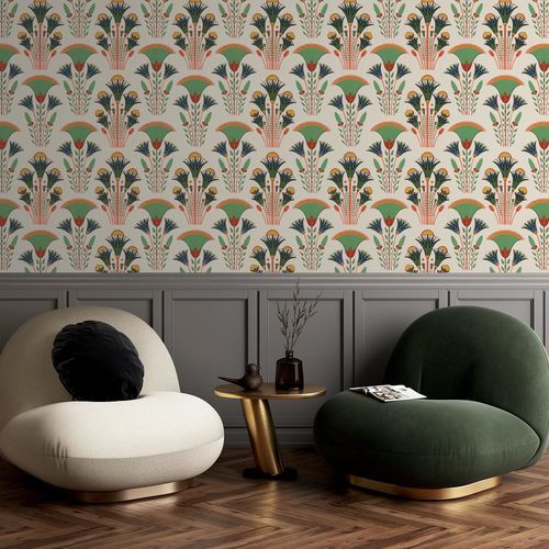 Moderne Tapete - FLEURS DU NIL - Kam et Leon - Vlies / Vinyl / Blumenmotiv
