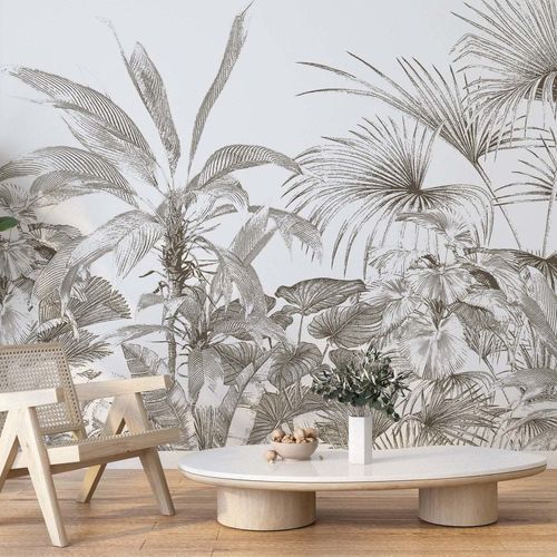 Moderne Tapete - FOR&Ecirc;T TROPICALE VINTAGE - Kam et Leon - Vlies / Vinyl / Naturmotiv