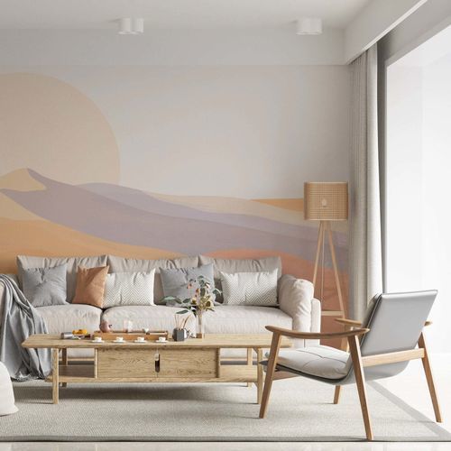 Tapete / minimalistisches Design - UNES AU CR&Eacute;PUSCULE - Kam et Leon - Vlies / Vinyl / Szenenmotiv