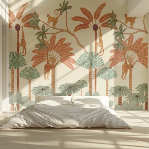 Tapete / biophiles Design - PALMIERS TROPICAUX - Kam et Leon - Vlies / Vinyl / Tiermotiv