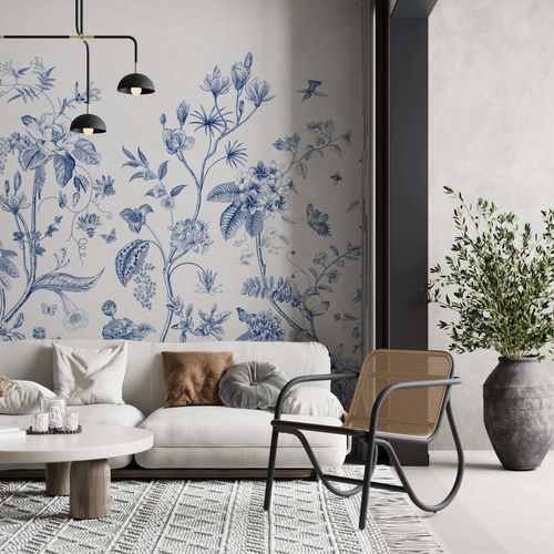 Vliestapete - Kam et Leon - Vinyl / Blumenmotiv / Tapetenoptik