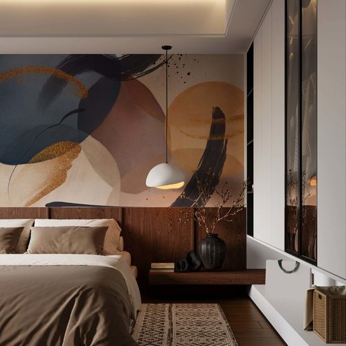 Stil-Tapete - Kam et Leon - Motiv / Streifenmuster / mit geometrischen Motiven