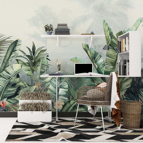 Stil-Tapete - JUNGLE TROPICALE - Kam et Leon - Karton / Vinyl / Naturmotiv