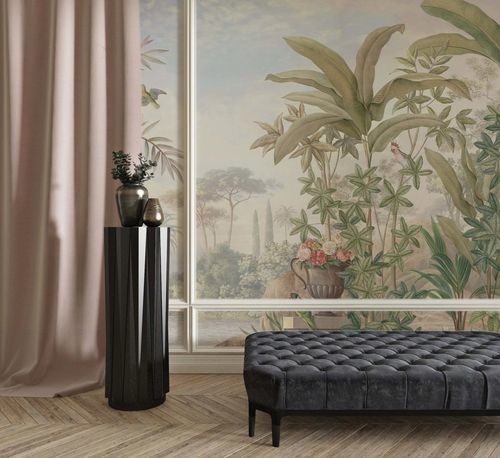 Tapete / biophiles Design - JARDIN DES D&Eacute;LICES - Kam et Leon - Vlies / Vinyl / Blumenmotiv