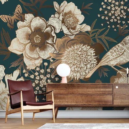 Moderne Tapete - OISEAU - Kam et Leon - Blumenmotiv / Naturmotiv / Tiermuster