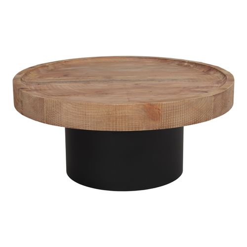 Moderner Couchtisch - YAVIKY - MisterWils - Kiefer / Gestell aus Eisen / rund