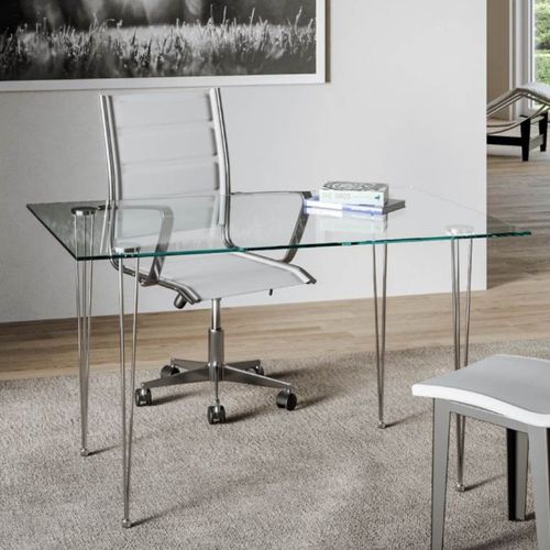 Moderner Tisch - Marigold - Itamoby - Hartglas / Gestell aus verchromtem Metall / rechteckig