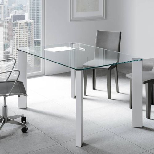 Bodenstehender Schreibtisch - Evelin - Itamoby - für 2 bis 4 Personen / modern / Hartglas
