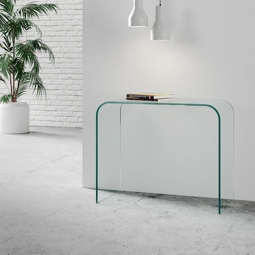 Moderner Konsolentisch - Poker - Itamoby - gewölbtes Glas / Gestell aus Glas / gebogen