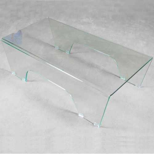 Moderner Couchtisch - Ghoy - Itamoby - gewölbtes Glas / Gestell aus Glas / rechteckig