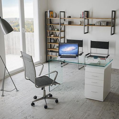 Bodenstehender Schreibtisch - B - Itamoby - für 2 Personen / modern / melaminbeschichtet
