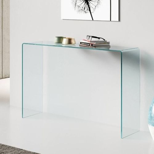 Moderner Konsolentisch - Smalle 120 - Itamoby - gewölbtes Glas / Gestell aus Glas / rechteckig