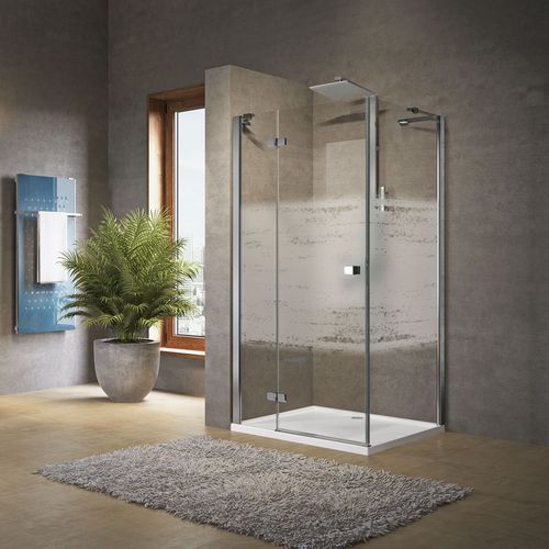 Einflügelige Duschwand - BRERA G+F - NOVELLINI - quadratisch / für Eckeinbau / Hartglas