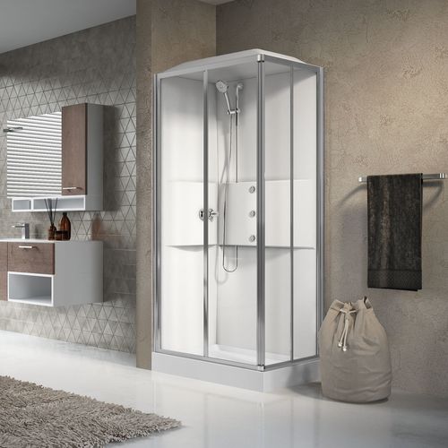 Schiebeduschwand - MEDIA 2.0 A100X70 - NOVELLINI - rechteckig / für Eckeinbau / Hartglas