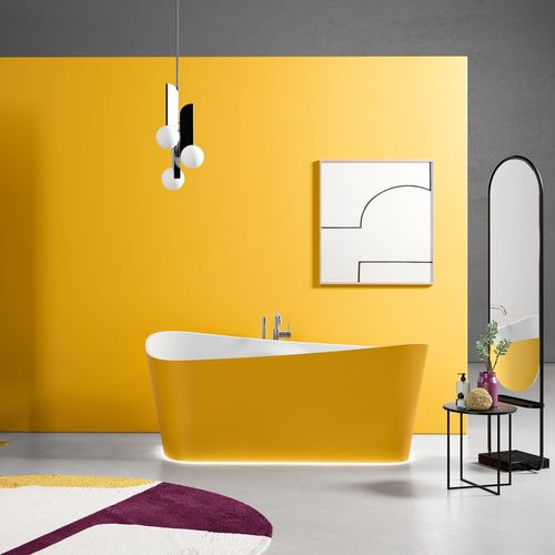 Ovale Badewanne - INFINITIVE - NOVELLINI - freistehend / für Wohnungen / Verbundwerkstoff