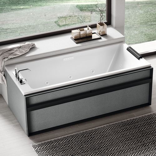 Quadratische Badewanne - STYLE - NOVELLINI - freistehend / für Wohnungen / Verbundwerkstoff