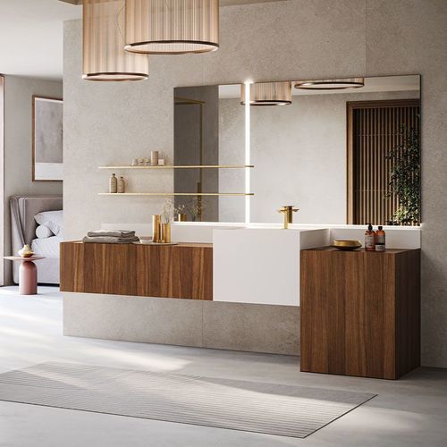 Moderner Badezimmer-Schrank - CONCEPT - NOVELLINI - für Privatgebrauch / für Gewerbegebrauch / Rauchglas