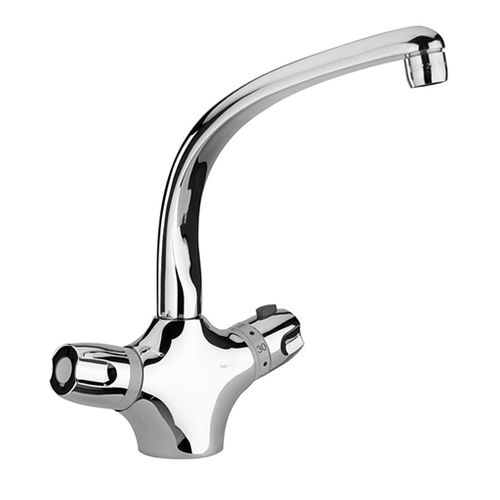 Aufsatz-Zweigriffmischer - 2T : 2T..571TH - Paini - thermostatisch / aus verchromtem Metall / für Küche