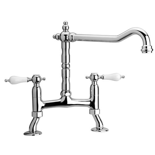 Aufsatz-Zweigriffmischer - 10..220L1 - Paini - aus verchromtem Metall / für Küche / 2-Loch