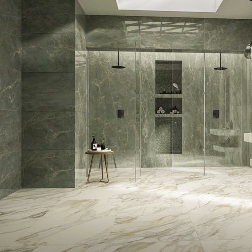 Feinsteinzeugfliesen - SAGE GREEN - CERAMICHE CAESAR - poliert / für den Innenraum / für Wohnzimmer