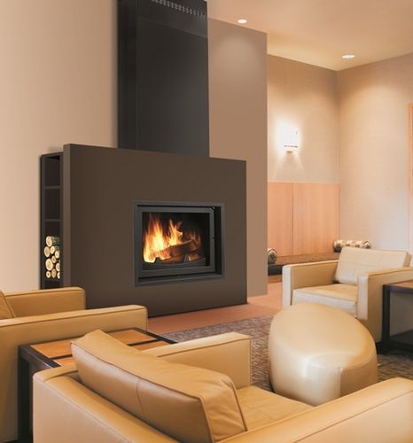 Holzkamin - KUBIC MAX  - BRISACH SAS - Einbau / Einseitig / geschlossene Feuerstelle