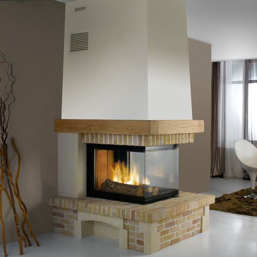 Holzkamin - TUSSON - Cheminées de Chazelles - Einbau / mit 3 Sichtseiten / geschlossene Feuerstelle