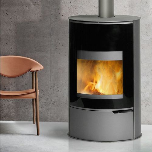 Holz-Kaminofen - LARY  - Cheminées de Chazelles - 8 kW / modern / Stahl