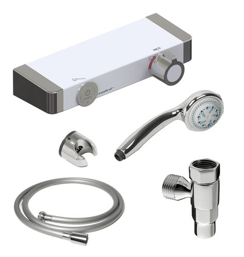 Wandmontiertes Duschsystem - MASTERMIX : 75708 - PRESTO - modern / mit Handbrause / thermostatisch