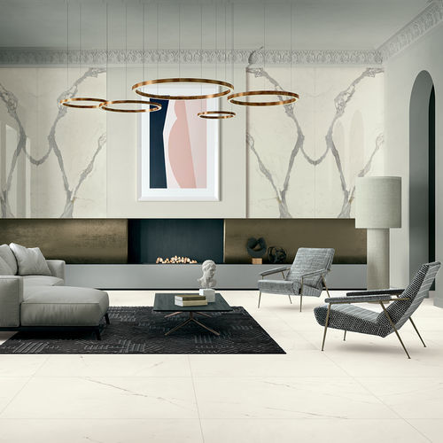 Feinsteinzeugfliesen - BIANCO LUCE - COTTO D'ESTE - Hochglanz / für den Innenraum / für Wohnzimmer