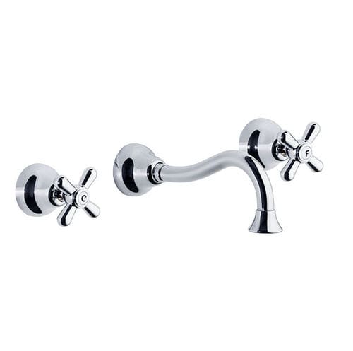 Zweigriffmischer für Waschtisch - 3120C - RAMON SOLER - wandmontiert / verchromter Messing / Nickel