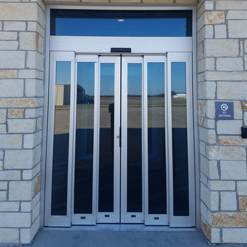 Metallschiebesystem - SL500 T67 - ASSA ABLOY Entrance Systems - Glastüren / mit versteckten Laufrollen / für öffentliche Einrichtungen
