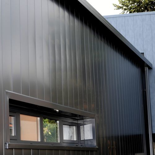 Fassadenverkleidung aus Lamellen - Plan - DAL'ALU - Aluminium / vertikal / horizontal