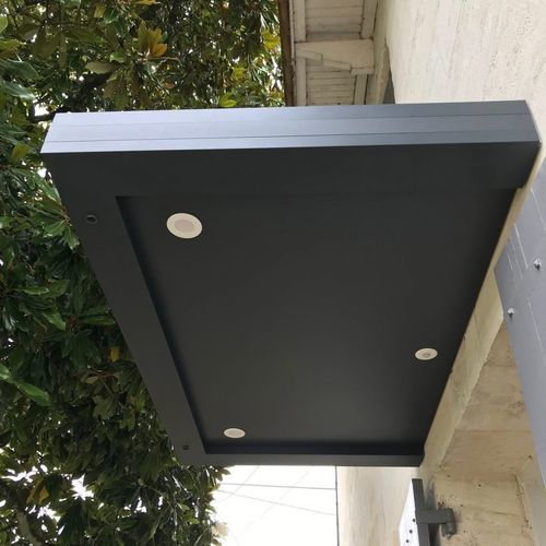 Vordach für Eingang - Alysée - DAL'ALU - Aluminium / mit Aluminiumabdeckung / flach